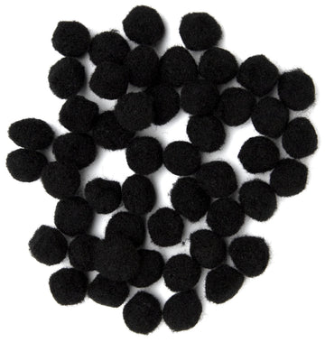 Cousin DIY Black 3/4 inch Poms, 45 Pack
