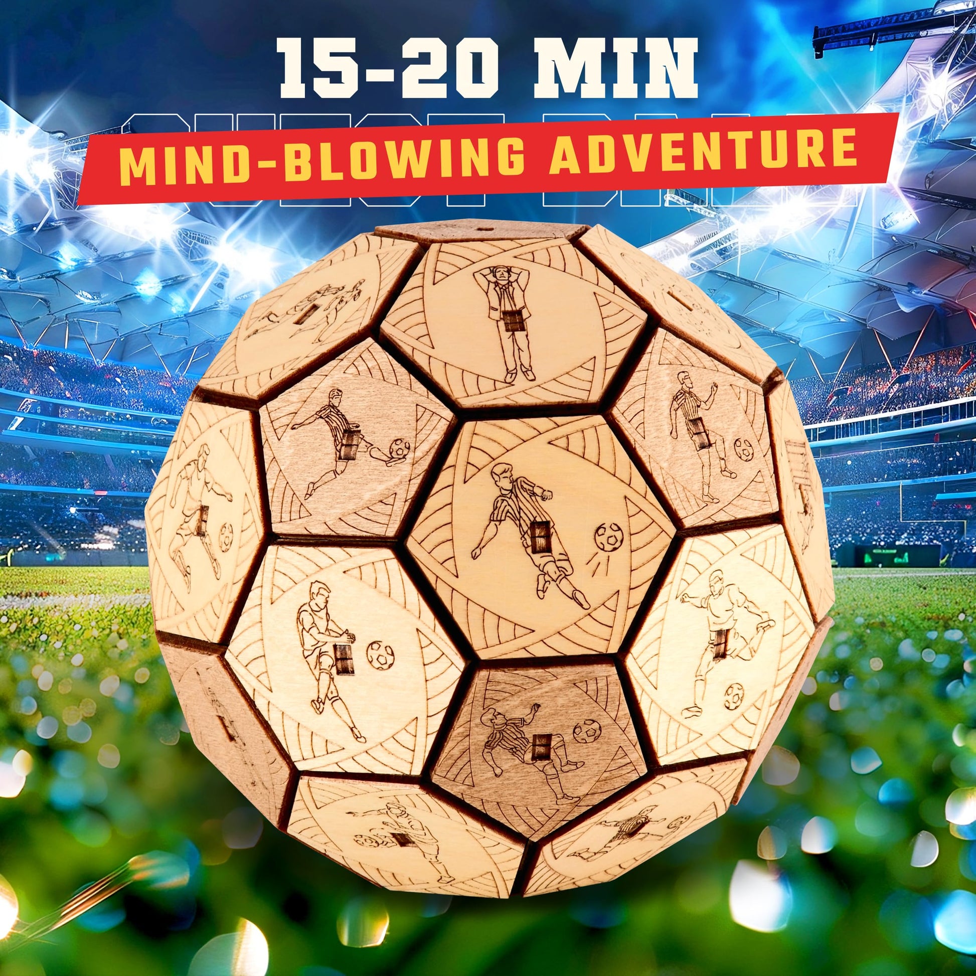 ESC WELT Quest Ball Secret Box - 3D Escape Room Game - Wooden Brain Teaser for Adults & Teens - Ingenious Puzzle with Hidden Compartment - Interactive