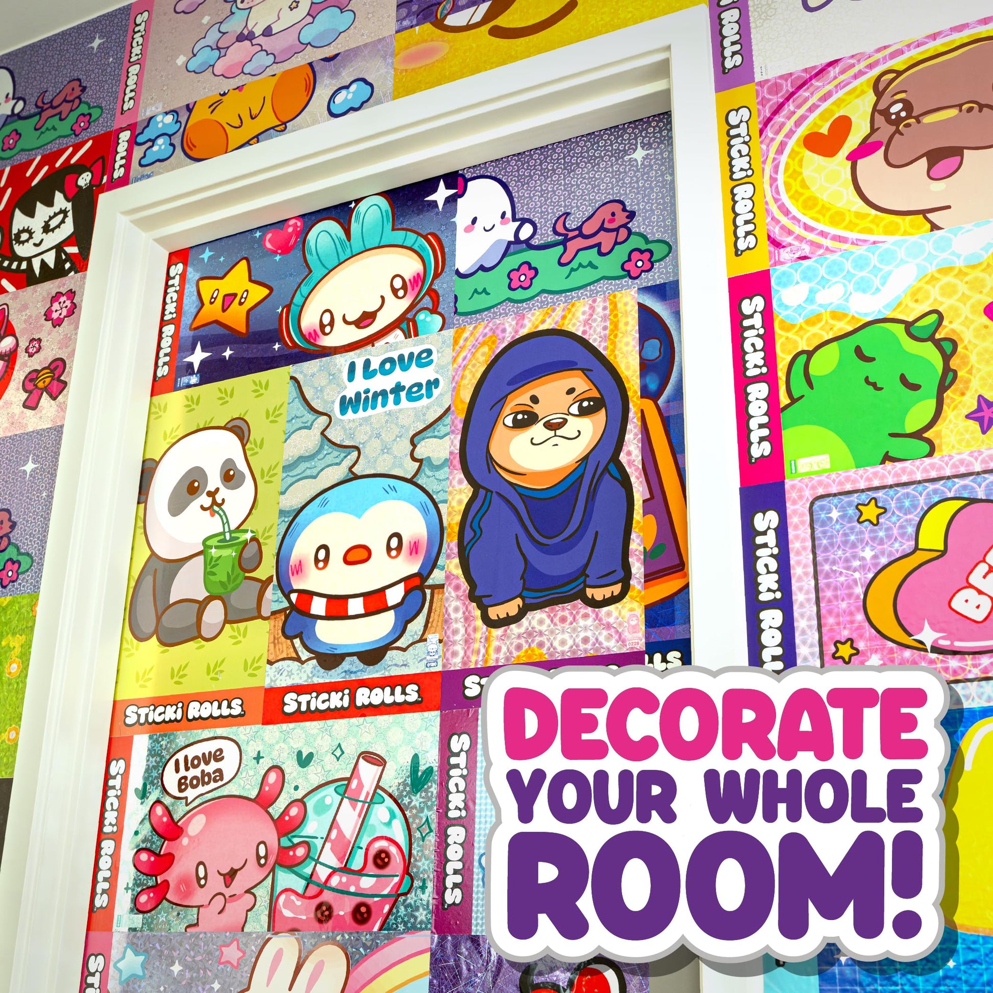 Sticki Rolls Jumbo Stickies - 6-Pack Capsule | Amazon Exclusive Collectible Wall Décor for Kids Ages 5+ (Creepies 1)