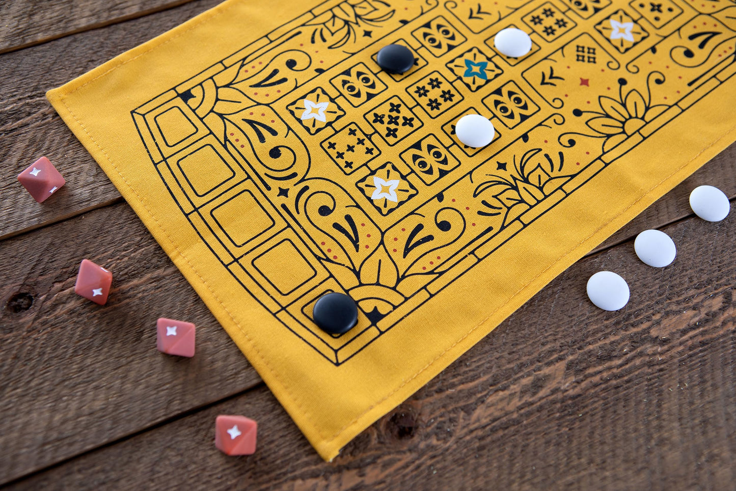 Stellar Factory Royal Game of UR | 5,000-Year-Old Strategy Race Game | Travel-Size with Drawstring Bag | 2 Players, Ages 10+ | 4 Languages