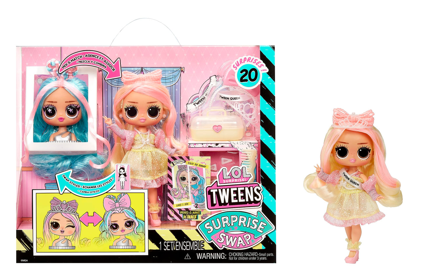 L.O.L. Surprise! Tweens Surprise Swap Braids-2-Waves Winnie Fashion Doll with 20+ Surprises Including Styling Head and Fabulous Fashions and