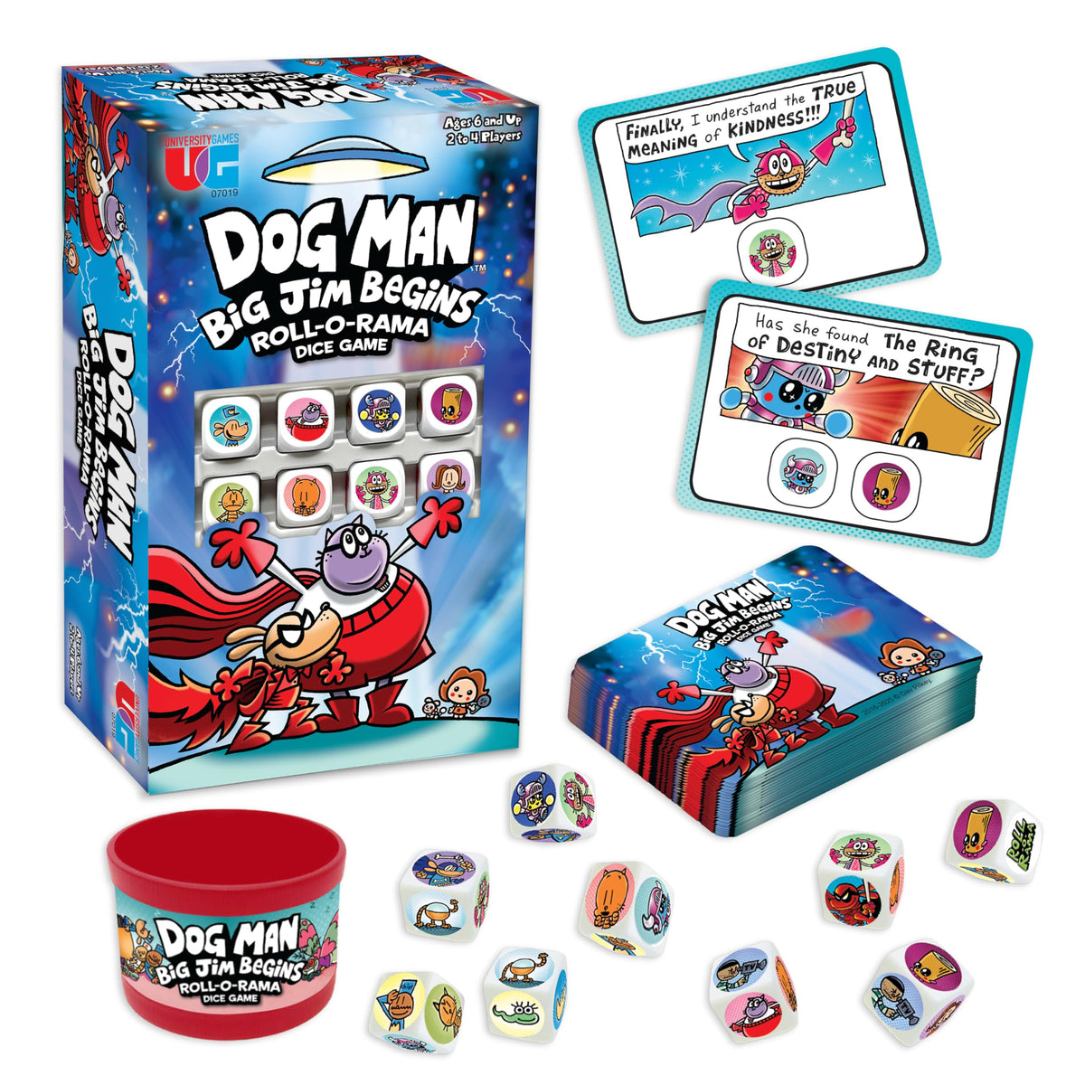 Dog Man Big Jim Begins Roll-O-Rama Dice Game, Family Game, Ages 6+