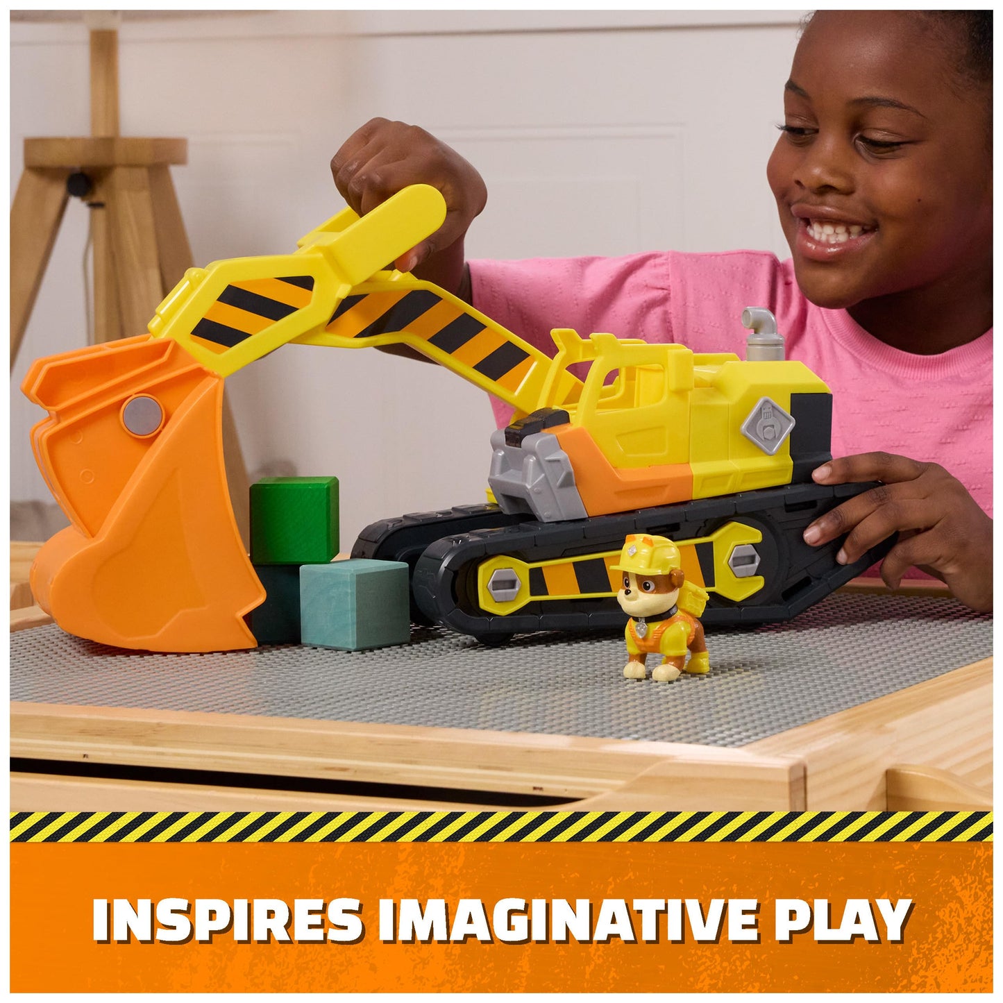 Rubble & Crew Rubble's Ultimate Tool Bulldozer Vehicle, Toy Truck with Action Figure, PAW Patrol Kids Toys for Boys & Girls Ages 3 and Up