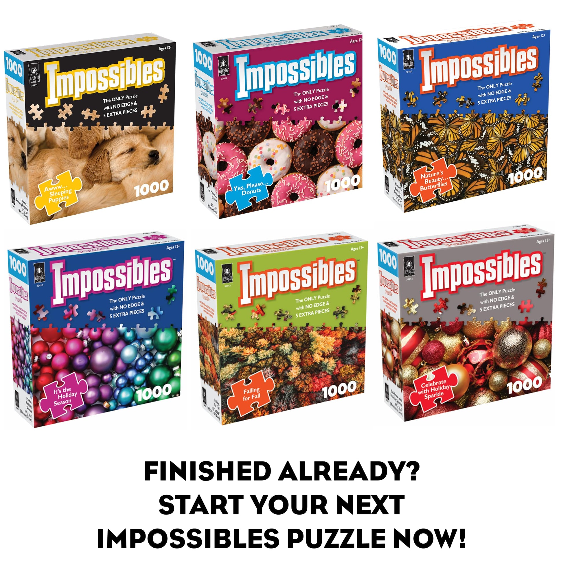 BePuzzled | Impossibles Puzzles: Awww…Sleeping Puppies Challenging Puzzles with a Twist for Advanced Puzzlers Ages 15 and Upy, 1000 Pieces