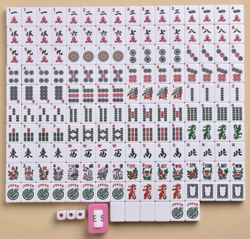 American Mahjong Game Set - Black Quilted Soft Bag 166 Premium Tiles with 4 All-in-One Rack/Pushers,100 Chips, Wind Indicator, English Manual. Easy