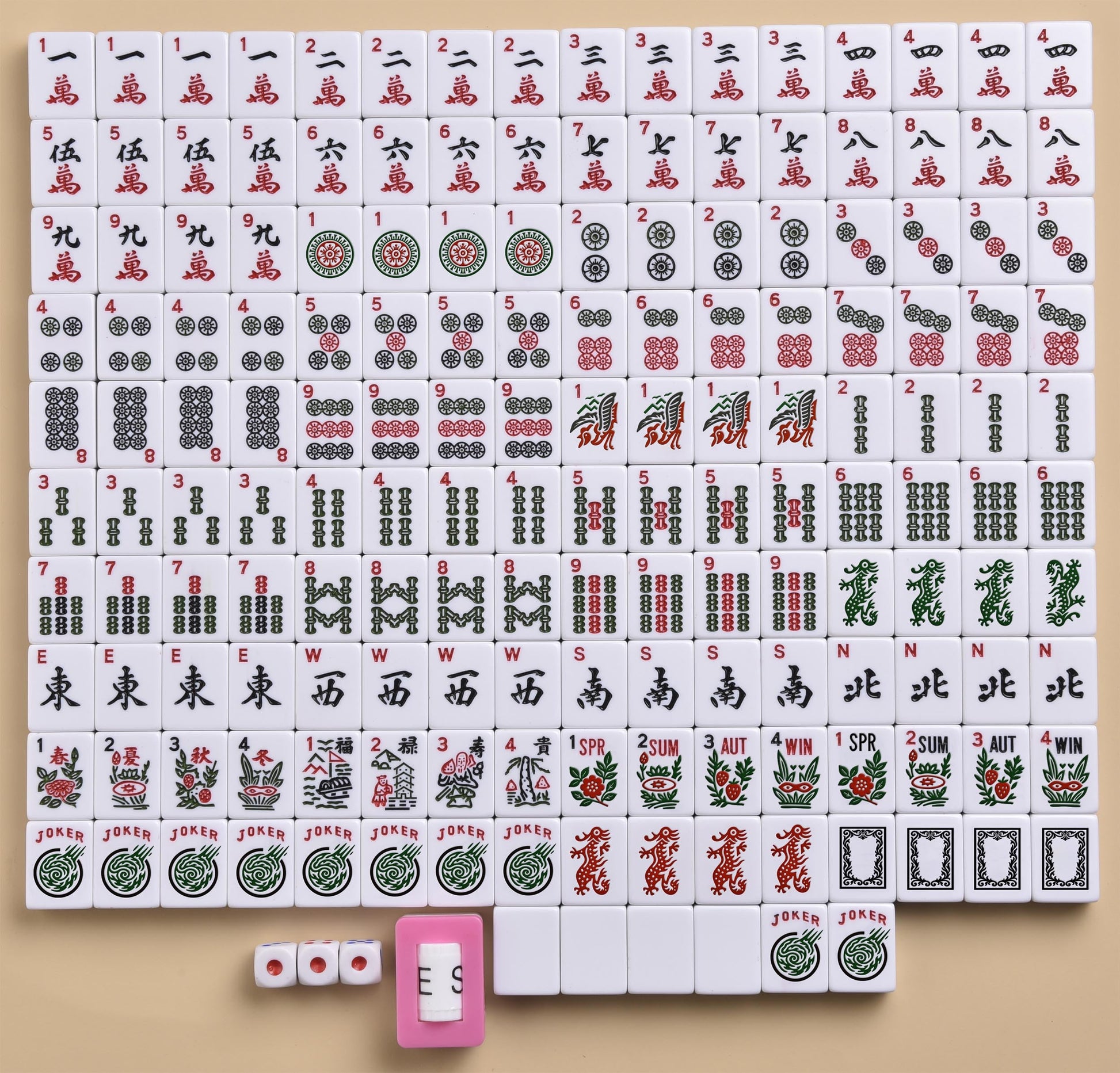 Mose Cafolo American Mahjong Set, Blue Paisley Carrying Bag,166 Premium White Tiles,4 All-in-One Color Rack/Pushers Complete Mahjong Tiles Set (Ma