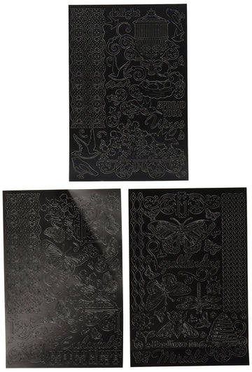 Hot Off The Press Dazzles Stickers 6"X9" 3 Sheets-Black Enchanted Moment