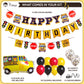 Pirese Wheels on the Bus Birthday Banner Kit, School Bus Party Decorations with Balloons, Yellow Bus Theme Decor for Kids Birthday Party