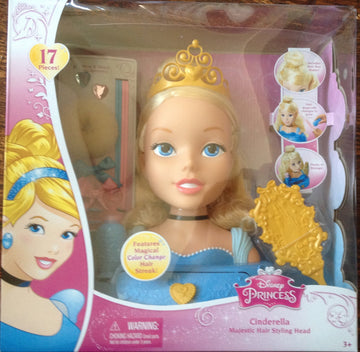 Disney Princess Cinderella Majestic Hair Styling Head