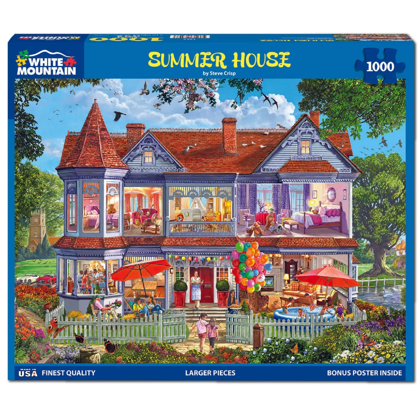 White Mountain 1000 Piece Jigsaw Puzzle Cozy Family Vacation, Summer House