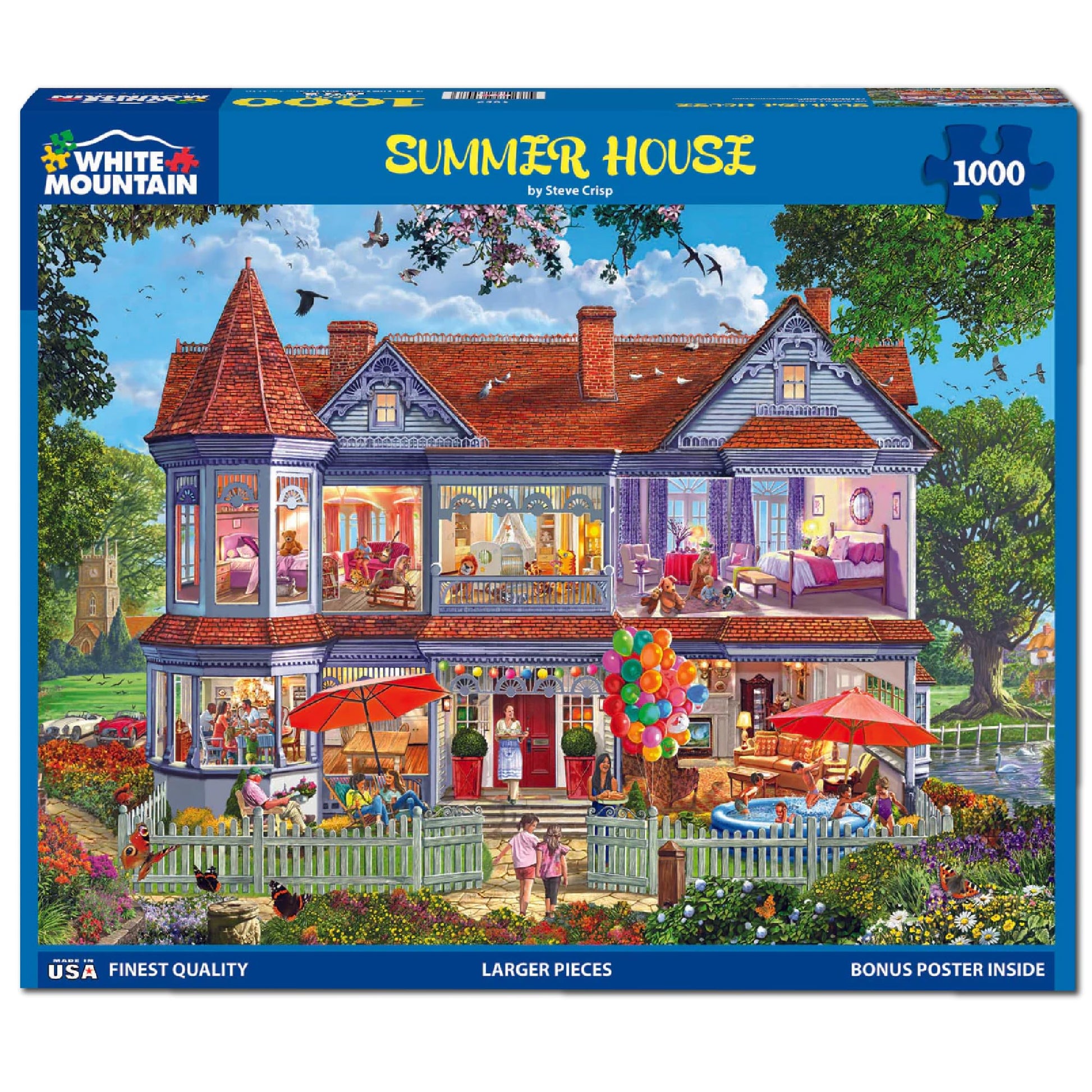 White Mountain 1000 Piece Jigsaw Puzzle Cozy Family Vacation, Summer House