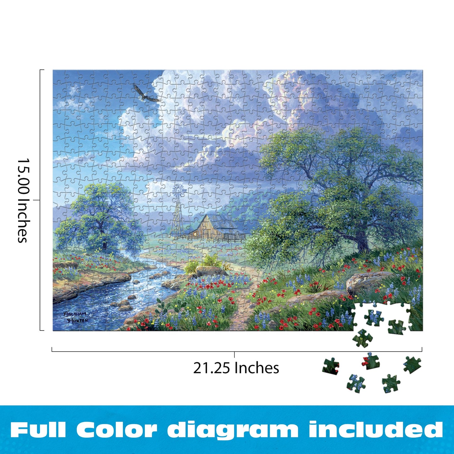 Buffalo Games - Hill Country Summer - 500 Piece Jigsaw Puzzle for Adults