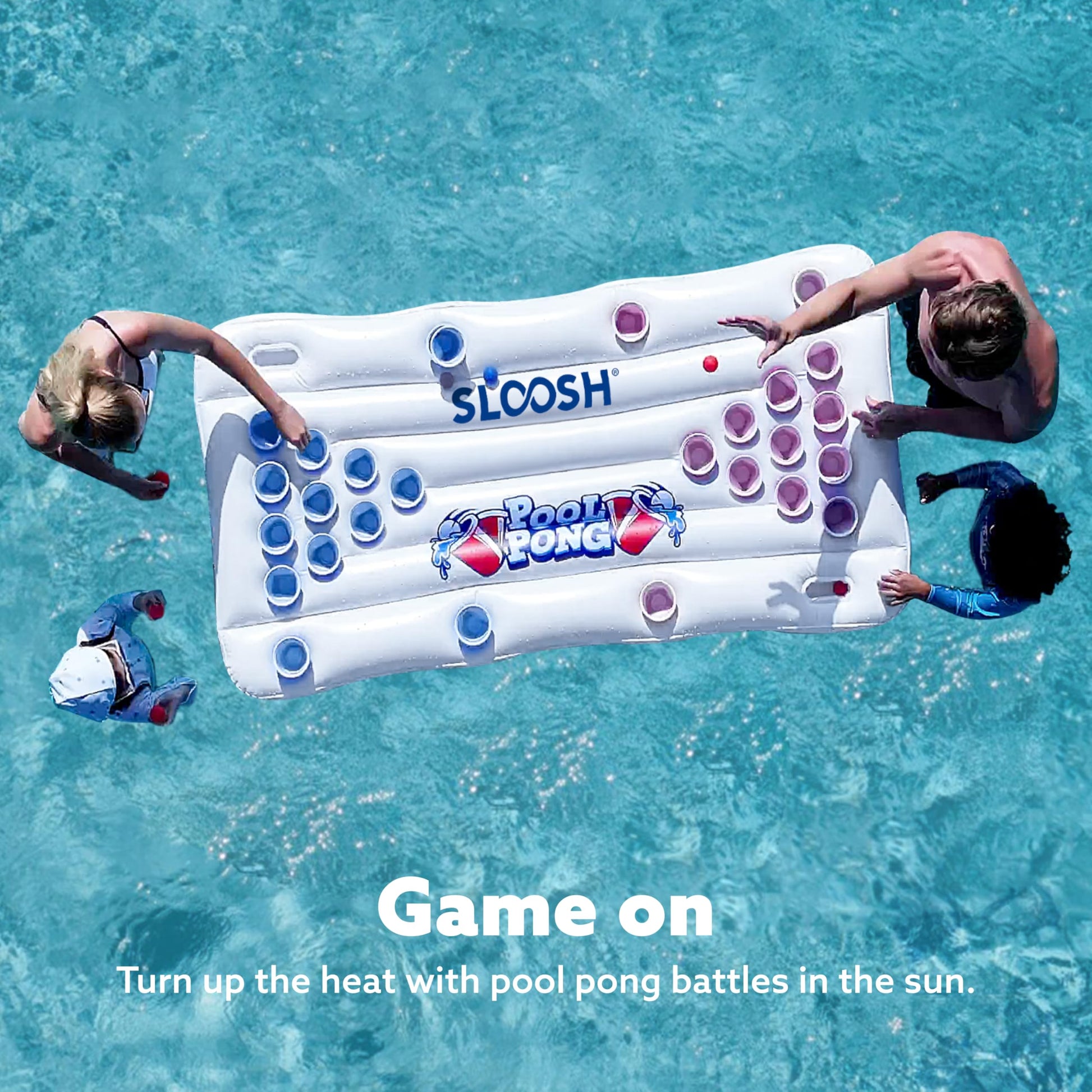 SLOOSH Pool Toys Games Set - Pong Toss Game Water Toys for Adults Kids Family Games, Inflatable Floats Lounge Raft Floating Swimming Pool Accessories