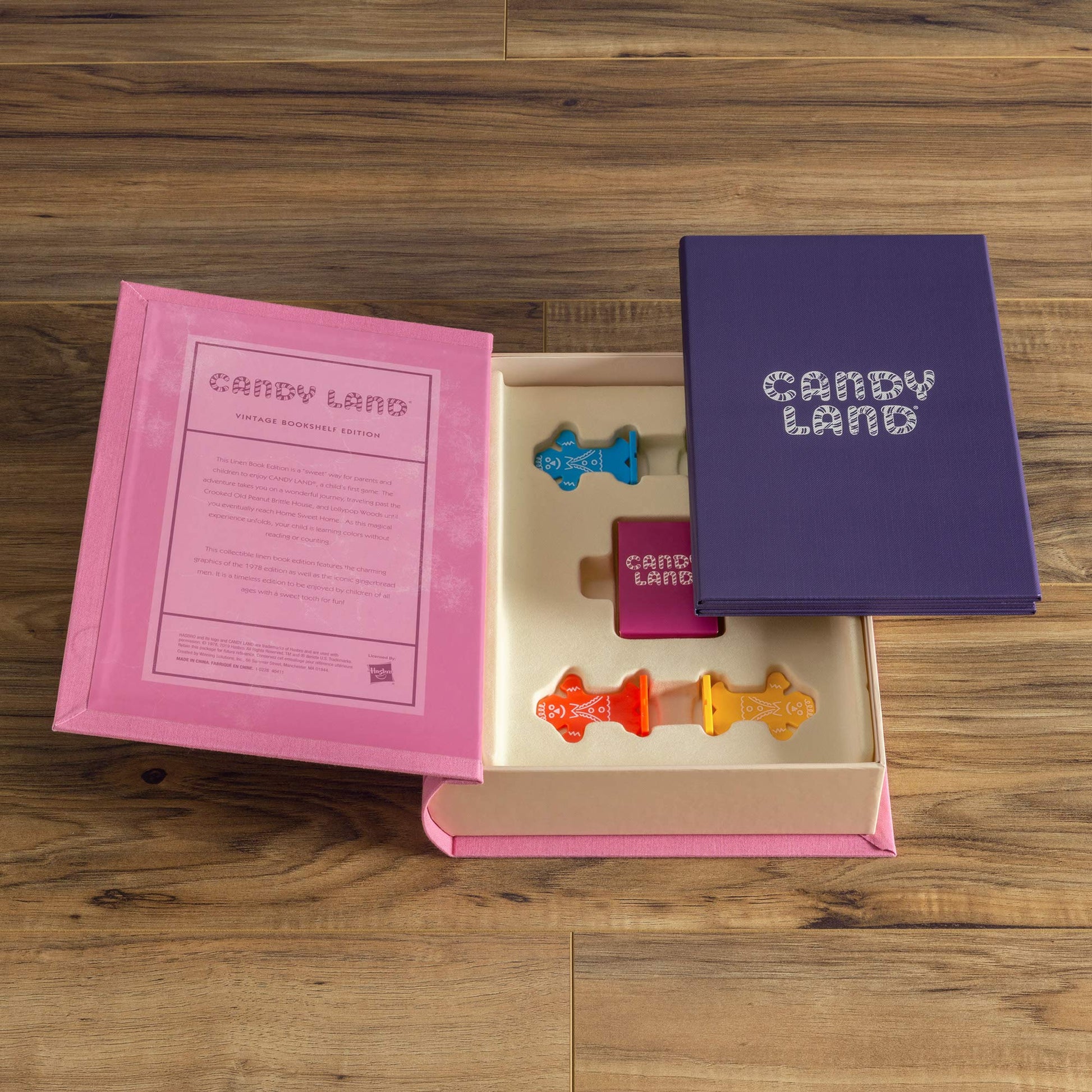 Candy Land Vintage Bookshelf Edition by WS Game Company, Classic Board Games for Kids with Linen-Wrapped Book Box, 1978 Retro Graphics & Slipcase