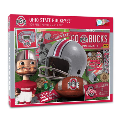 YouTheFan NCAA Ohio State Buckeyes Retro Series Puzzle - 500 Pieces, Team Colors, Large