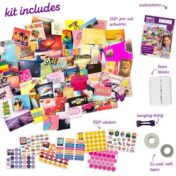 Wall Collage Kit for Teen & Tween Girls - Teenage Girl Room Decor 10 11 12 13 14 15 16 Year Old Girl Gifts - 1000+ Piece DIY Crafts Kit 10-16 Years