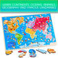 Montessori Mama World Map Wooden Puzzle, Continents and Oceans Puzzles for Kids Ages 4-6. Perfect Educational Toys for 4 Year Old Including Global
