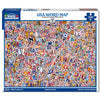 White Mountain 500 Piece Jigsaw Puzzle Travel Collage, USA World Map
