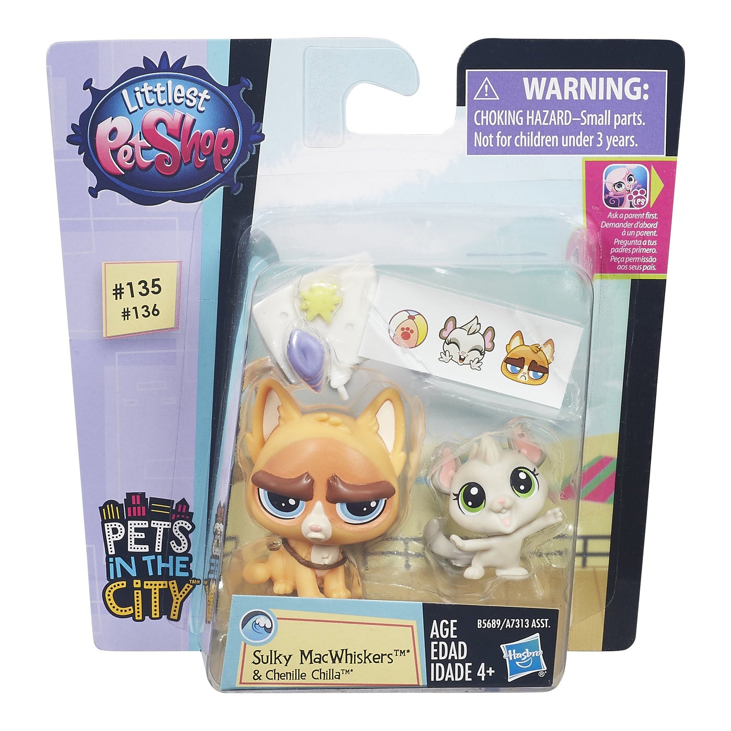 Littlest Pet Shop Pet Pawsabilities Sour Puss and Chinchilla Doll
