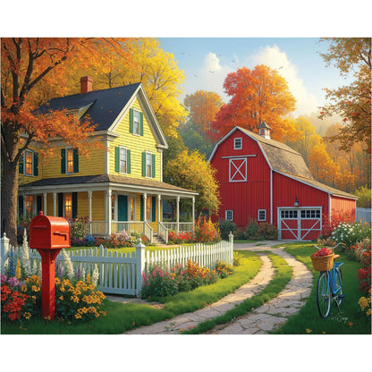 White Mountain 1000 Piece Jigsaw Puzzle Scenic Fall Red, Autumnal Bliss