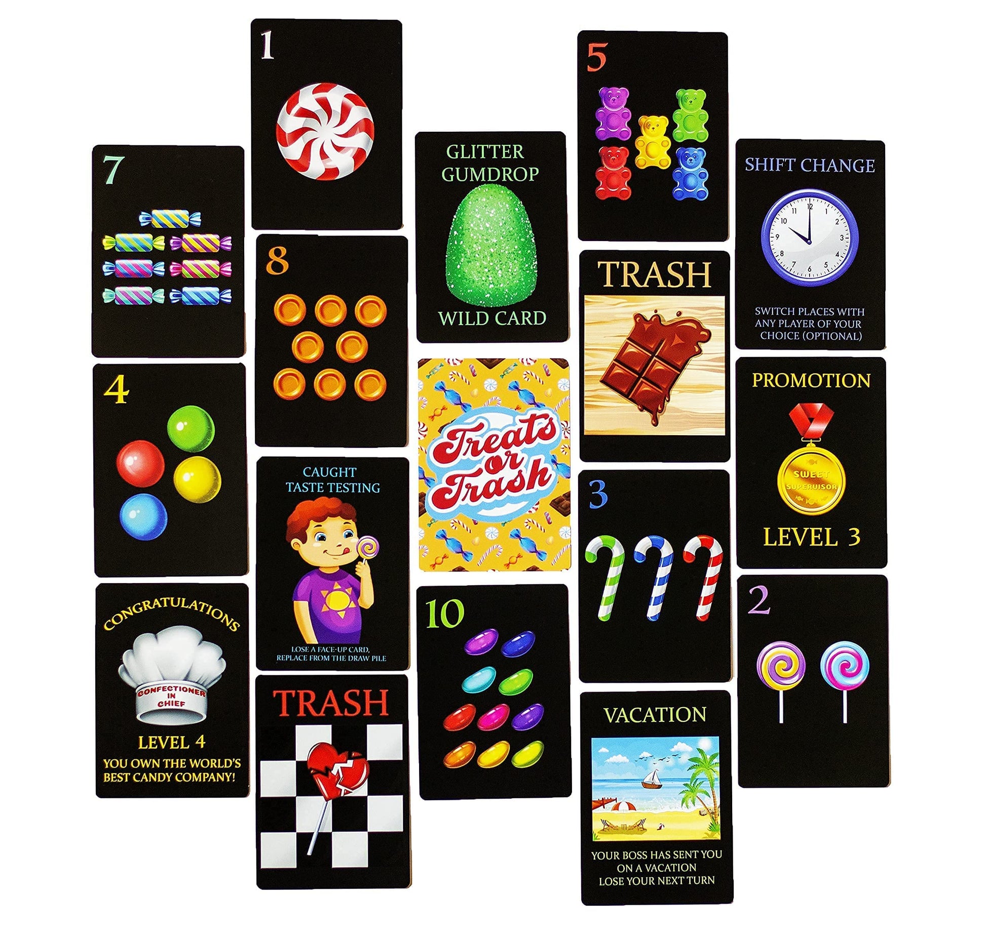 Treats or Trash - Captivating Card Game for Kids & Families - Gather Your Treats and Dodge The Trash! 2-4 Players | Ages 4+ | Mom's Choice Awards