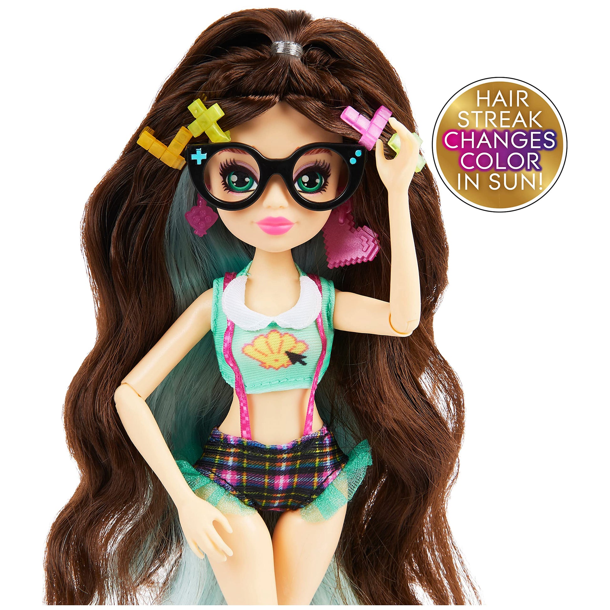 MERMAID HIGH, Spring Break Raynea Mermaid Doll & Accessories with Removable Tail and Color Change Hair Streak, Kids Toys for Girls Ages 4 and up