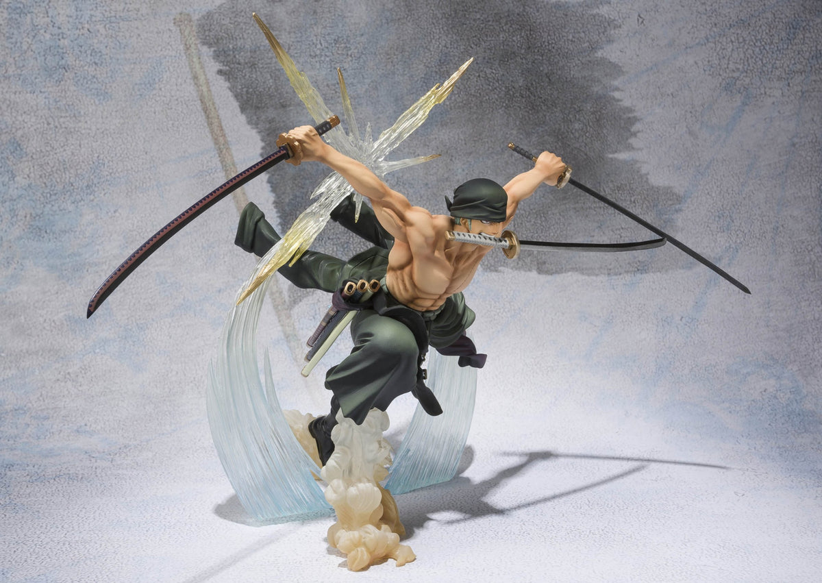 TAMASHII NATIONS Bandai Figuarts Zero Roronoa Zoro Battle Version Rengoku Onigiri Action Figure