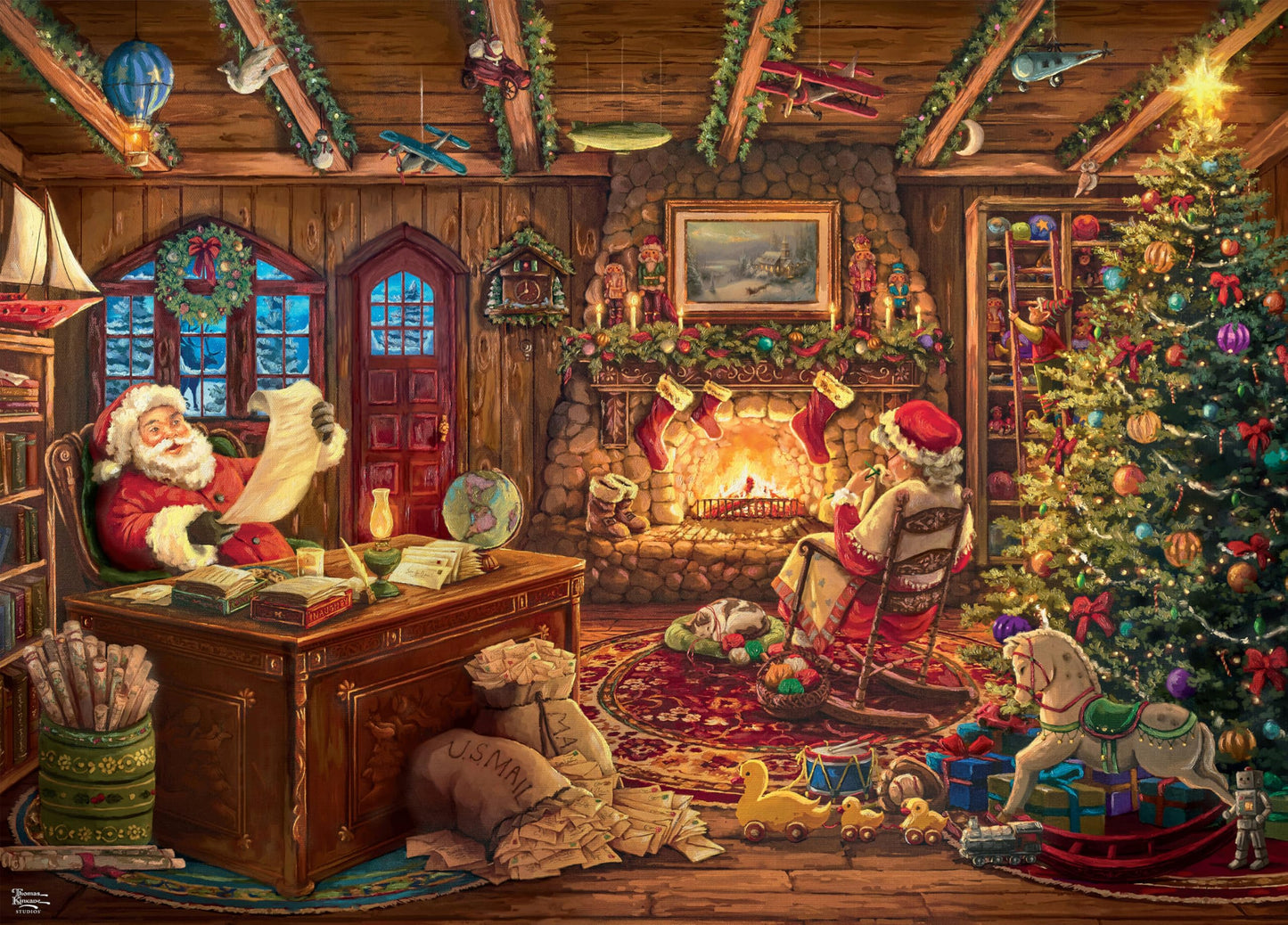 Buffalo Games - Thomas Kinkade Santa Checking His List - 1000 Piece Puzzle