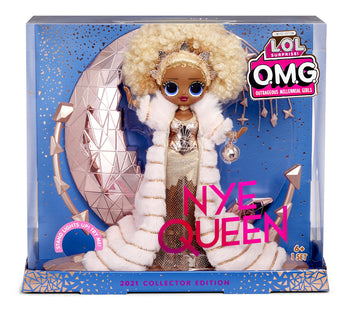 L.O.L. Surprise! Holiday OMG 2021 Collector NYE Queen Fashion Doll with Gold Fashions, Accessories, New Year's Celebration Outfit, Light Up Stand
