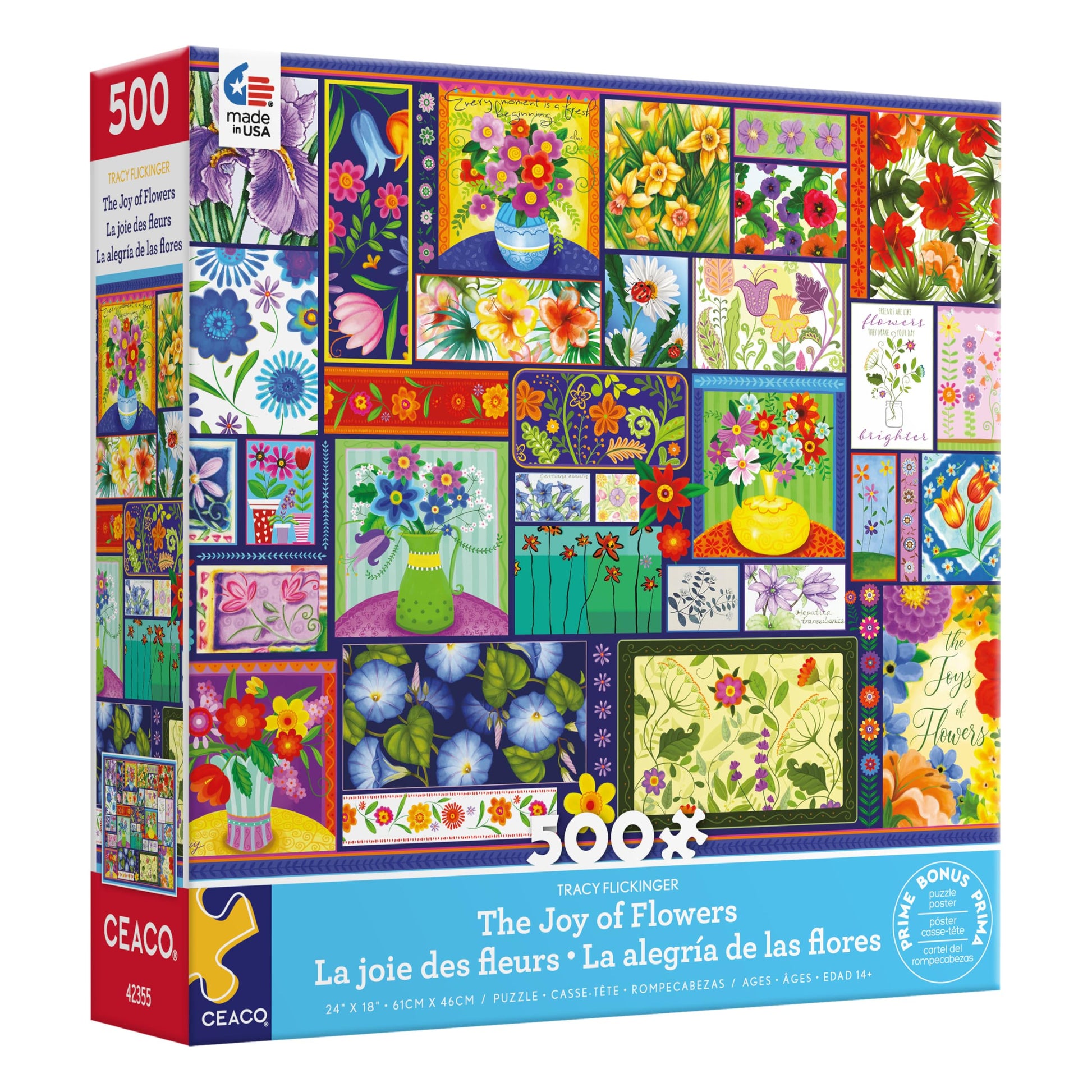 Ceaco - The Joy of Flowers - 500 Piece Jigsaw Puzzle for Adults