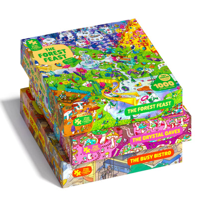 Magic Puzzle Company Series 2 Bundle • 3-Pack of 1000-Piece Jigsaw Puzzles