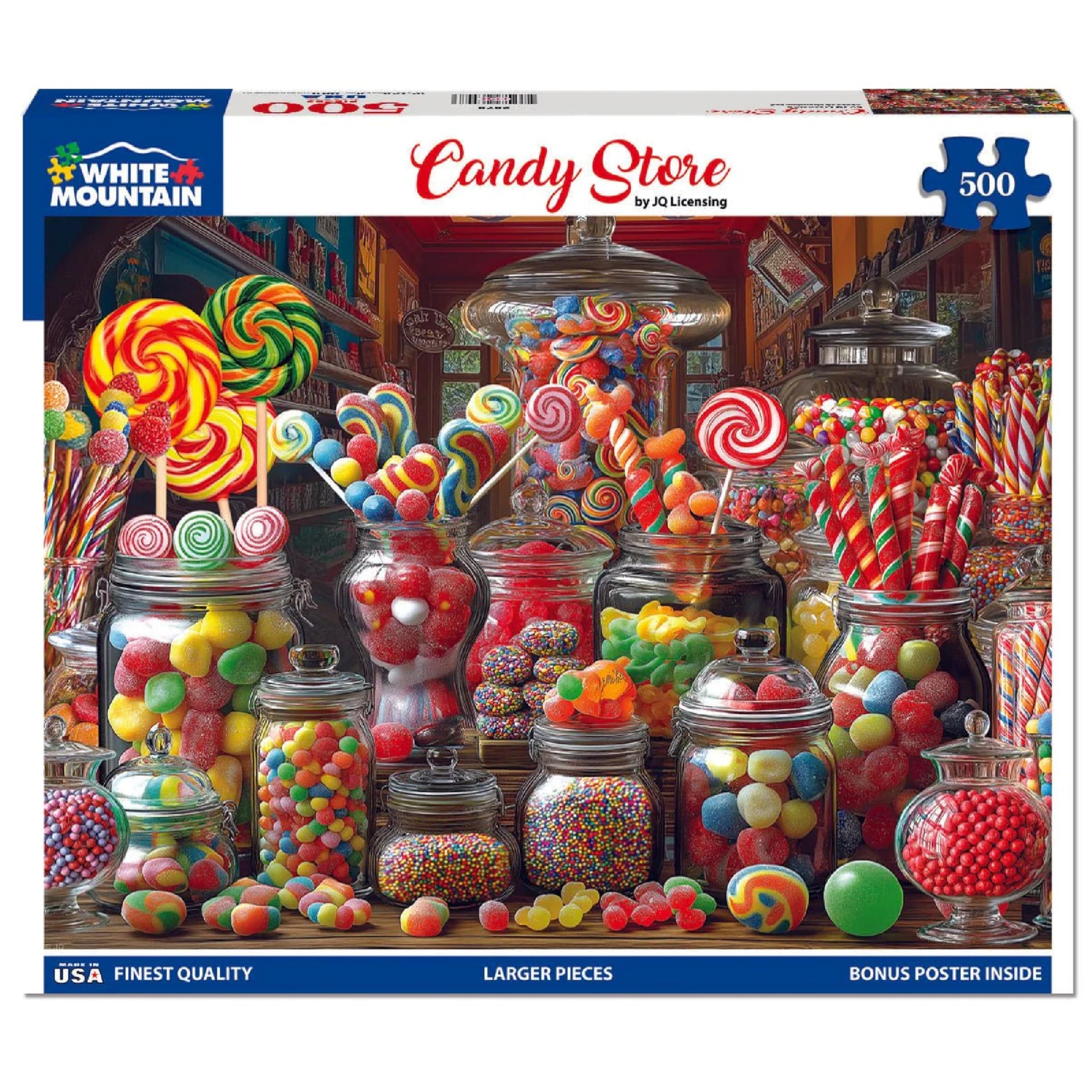 White Mountain 500 Piece Jigsaw Puzzle Fun Food Treat, Candy Store