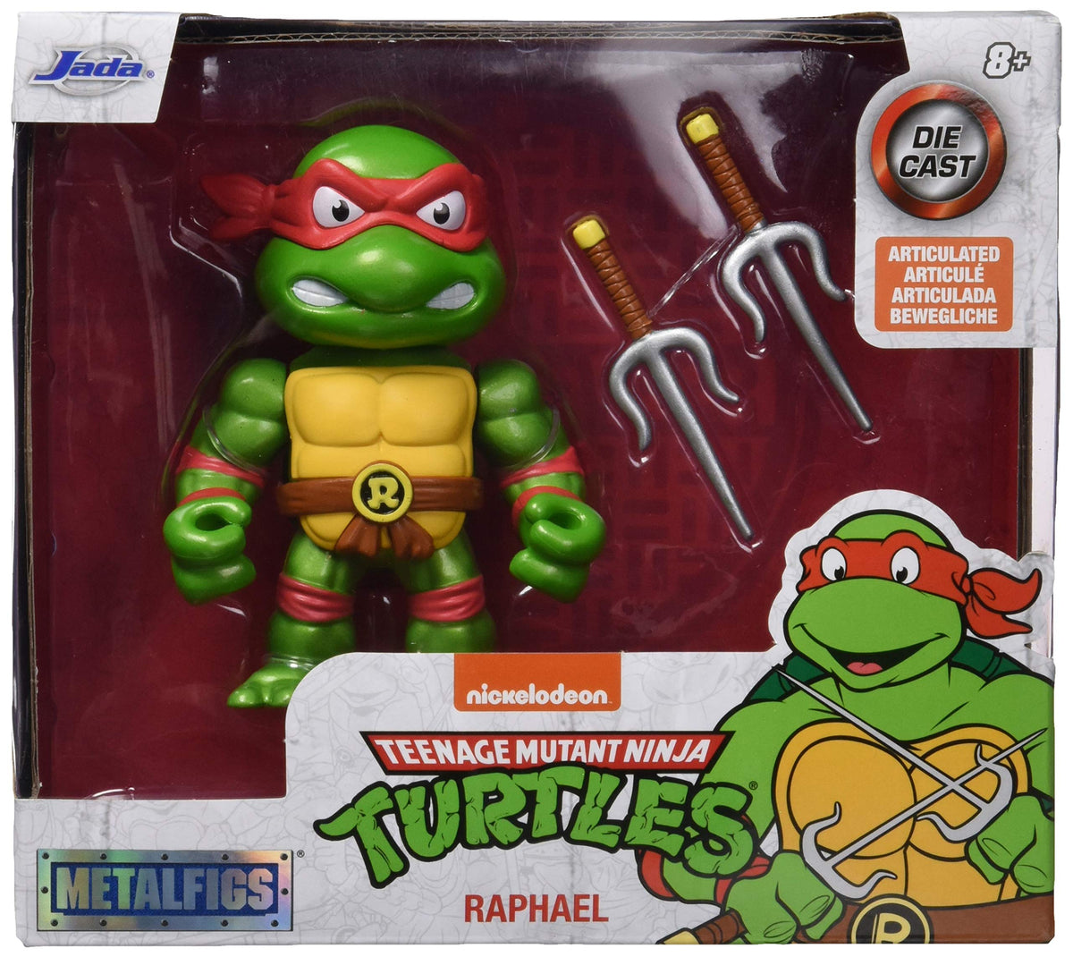Jada Toys Teenage Mutant Ninja Turtles 4"" Raphael Die-cast Figure, Toys for Kids and Adults, red