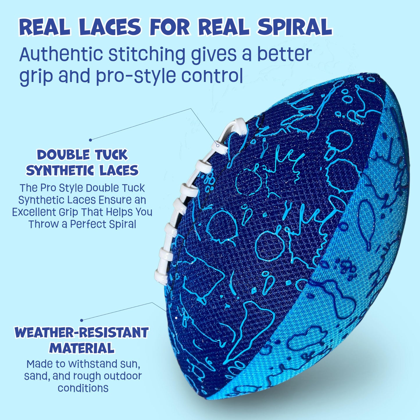 Waterproof Foam Football for Pool, Beach and Lake - 6.5 Inch Kids Size
