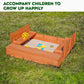 Wooden Outdoor Sandbox with Cover,Sand Box with Foldable Storage Bench Seats and Sand Protection,Kids Play Equipment for Outdoor(47X47Inch