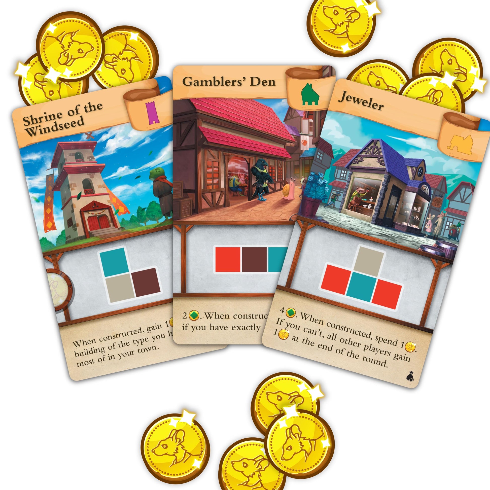 AEG Tiny Towns: Fortune Expansion | Adds New Buildings, Introduces Money | Clever use of Limited Resources determines Success | 1-6 Players | Ages 14+