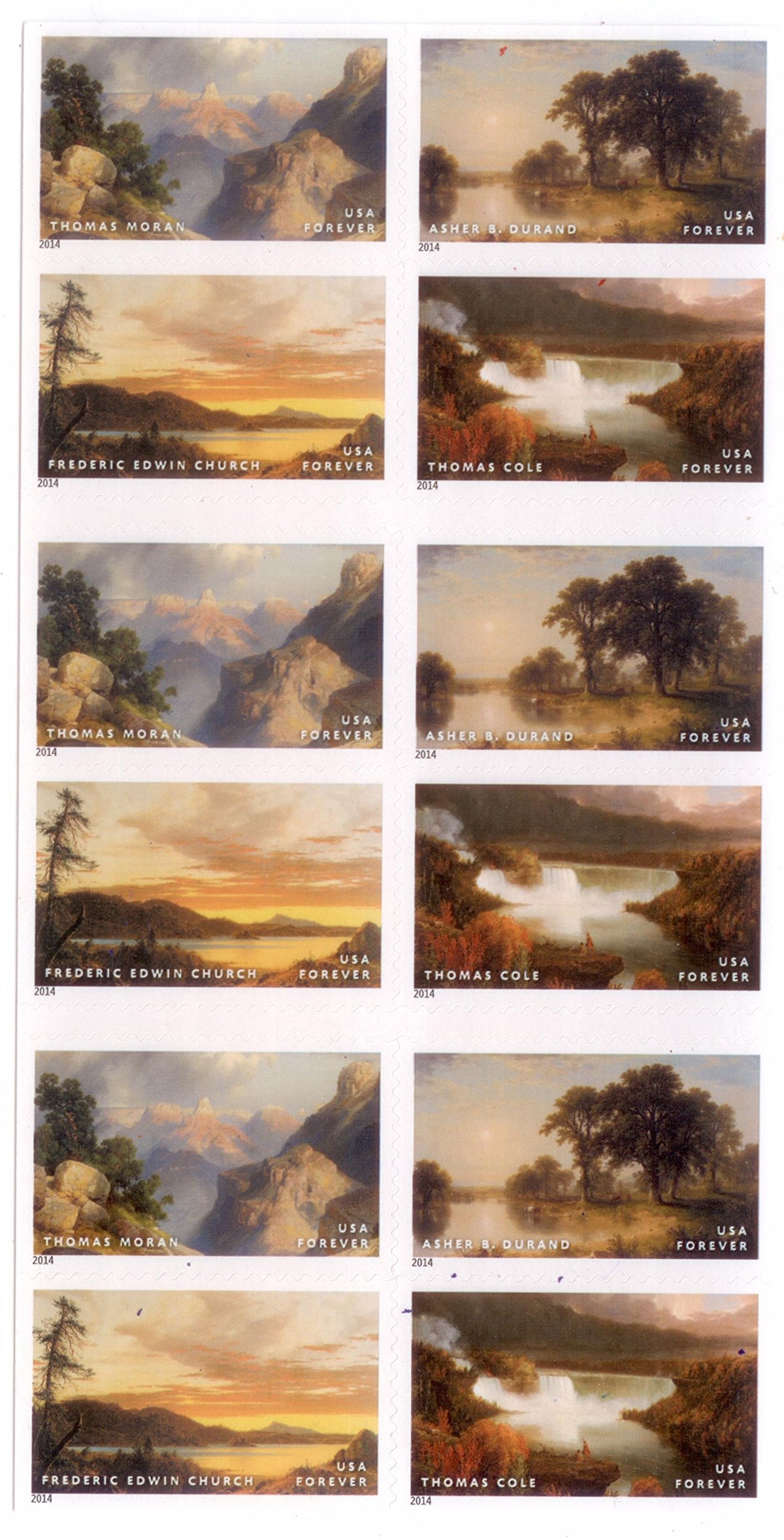 Hudson River School Forever Stamps Booklet of 20 by USPS