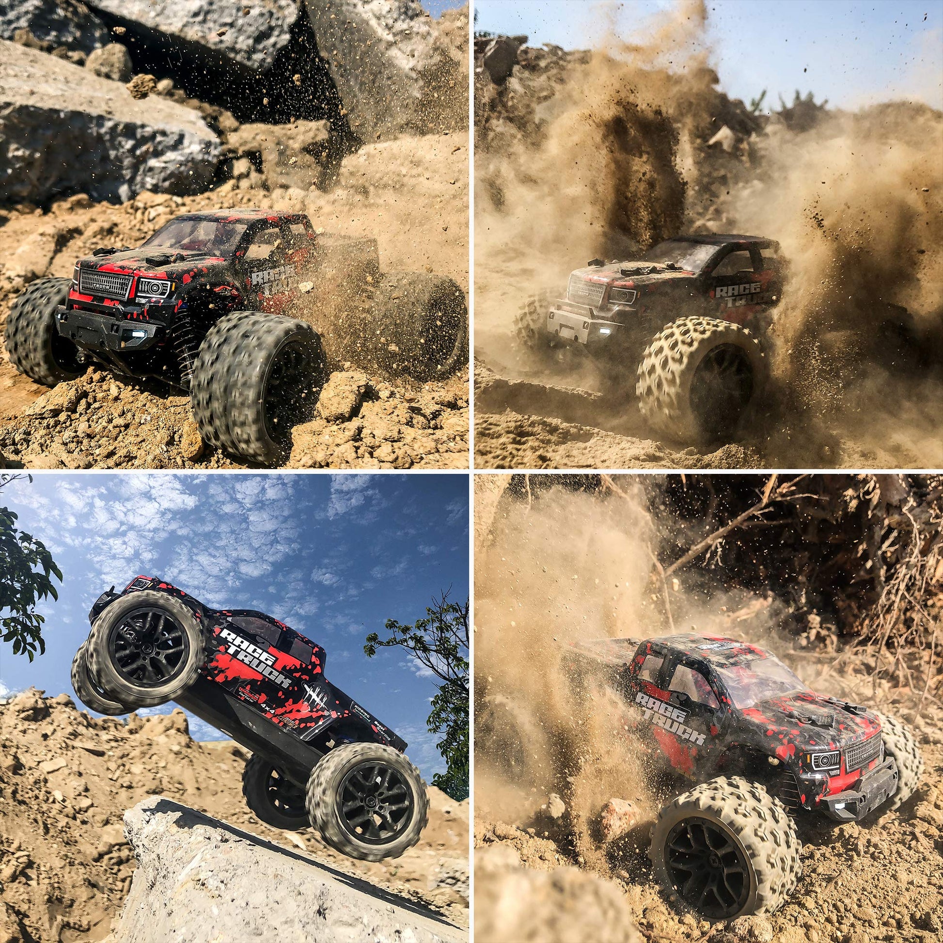 HAIBOXING 1/18 4WD RC Truck 36KM/H Waterproof 2 Batteries 2.4G Remote Car