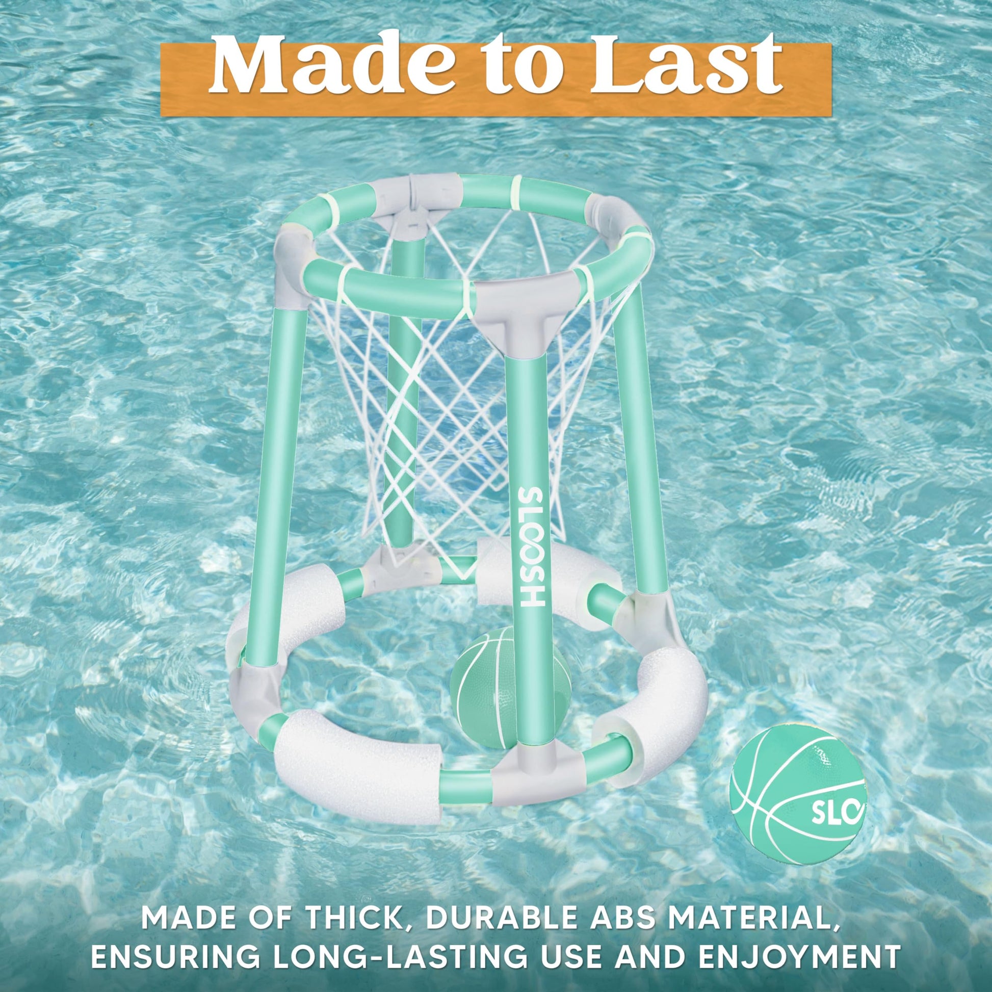 Sloosh Pool Basketball Hoop Toys, Floating Basketball Pool Game, Swimming Floats Toys with Balls Pump, Summer Outdoor Water Play Toy for Kids