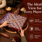 【Solid Wood】Deluxe Travel Scrabble Game,Rotatable Large Scrabble Deluxe,Raised Letter Grid,Foldable&Portable Design,Integrated Storage,100 Letter