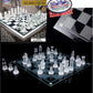 Matty's Toy Stop Deluxe Frosted & Clear Glass Chess Set (14") Large