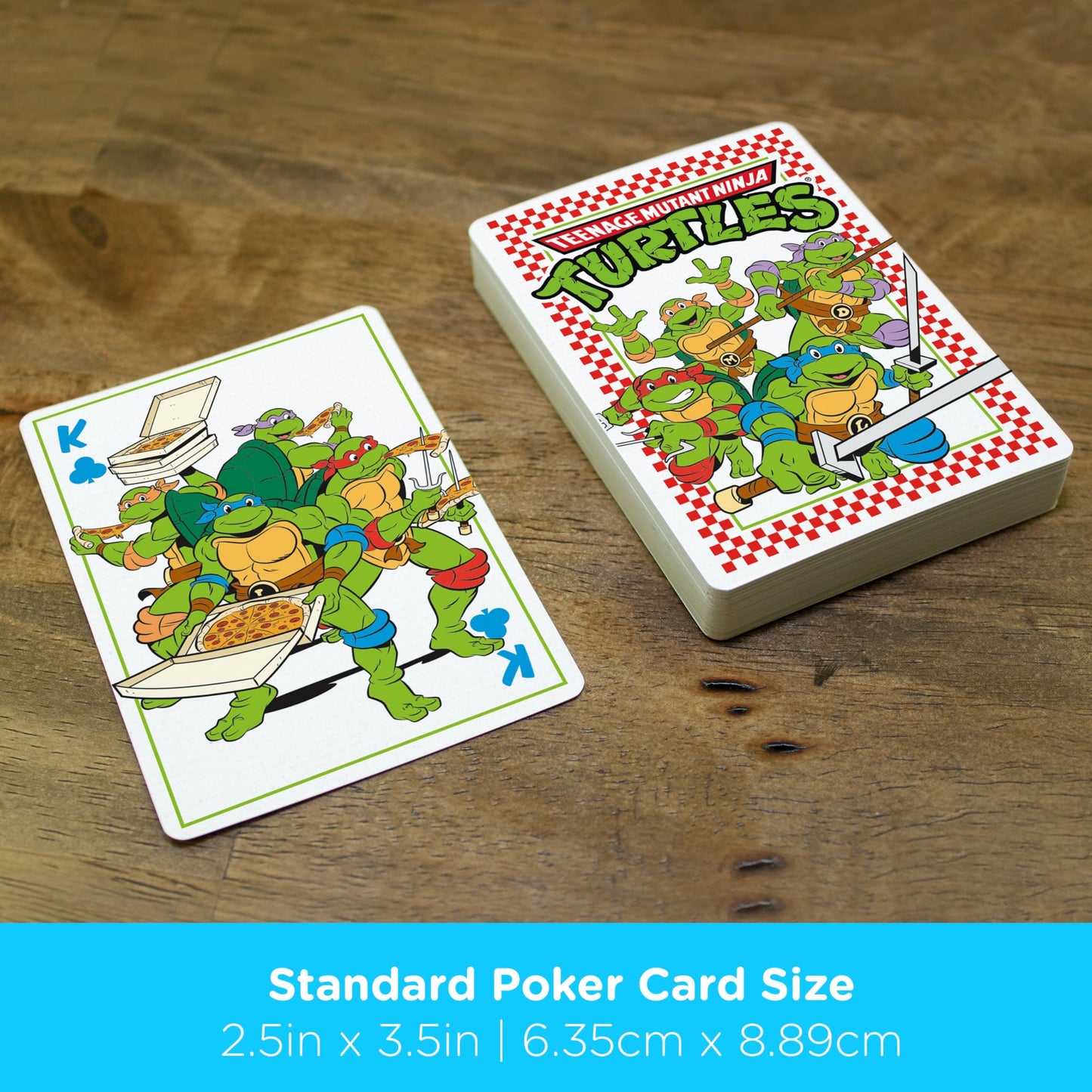 Aquarius Teenage Mutant Ninja Turtles Pizza Playing Cards Standard Size - Themed Novelty Deck with 52 Unique TMNT Designs - Collectible Merchandise