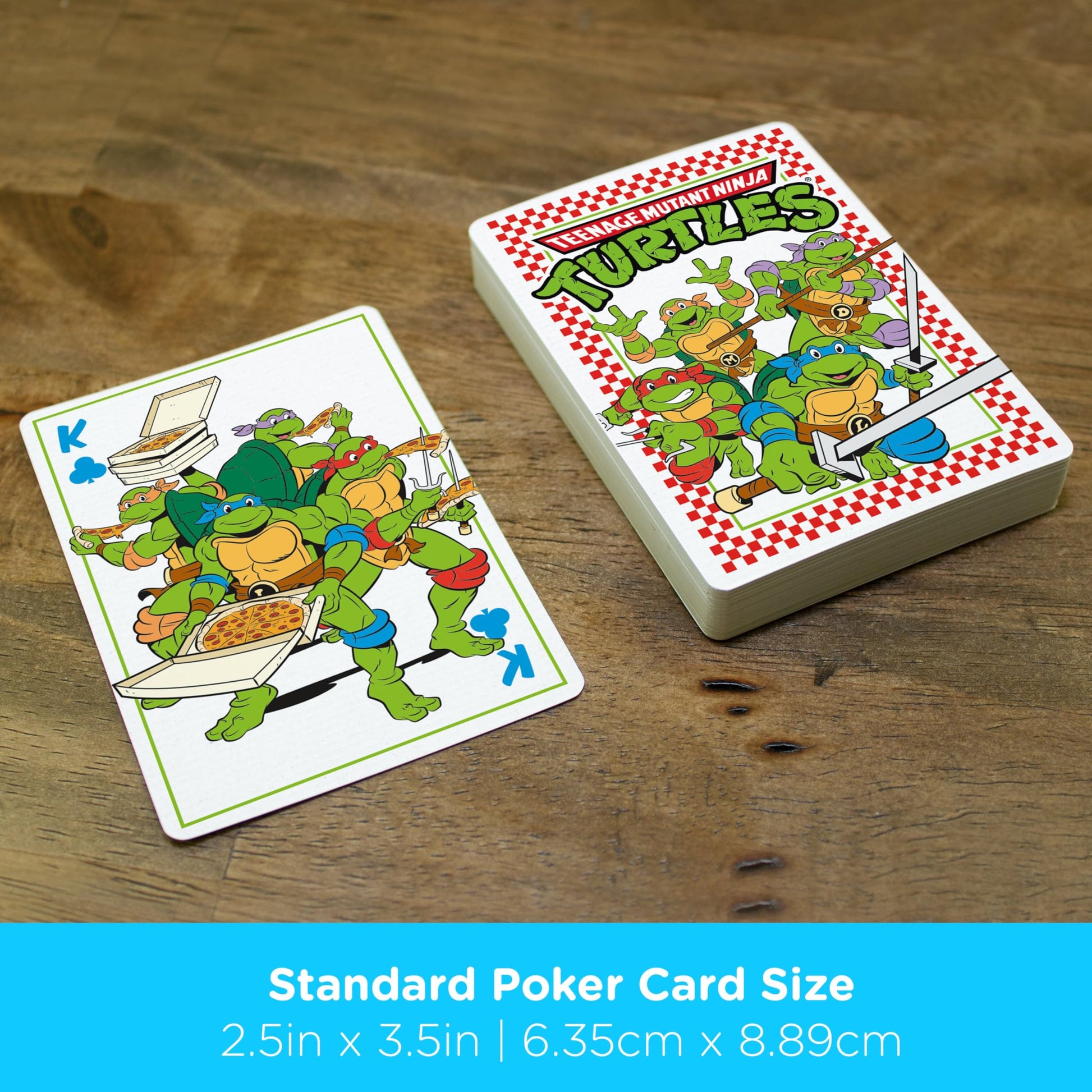 Aquarius Teenage Mutant Ninja Turtles Pizza Playing Cards Standard Size - Themed Novelty Deck with 52 Unique TMNT Designs - Collectible Merchandise