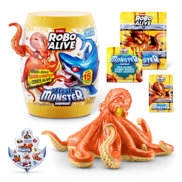 Robo Alive Deep Sea Monster Surprise (Octopus) by ZURU, Surprise Unboxing and Electronic Animal Toy for Boys