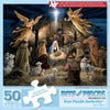 Bits and Pieces - in The Manger Jigsaw Puzzle for Adults - Nativity Scene Christmas Puzzle by Artist Ruane Manning - Religious Puzzle with Mary