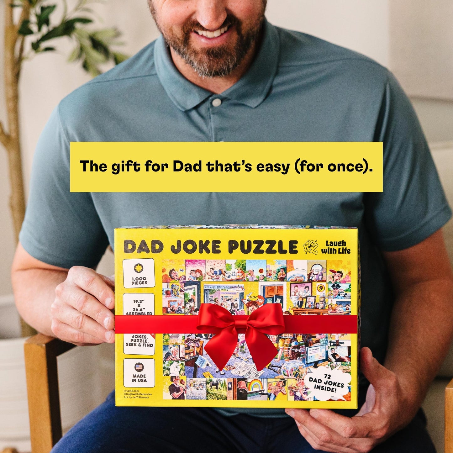 Dad Joke Puzzle - 1000 Piece Funny Jigsaw Gift for Adults, Laugh with Life