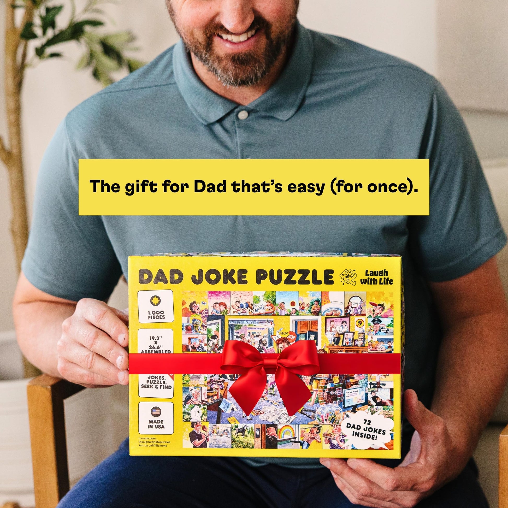 Dad Joke Puzzle - 1000 Piece Funny Jigsaw Gift for Adults, Laugh with Life