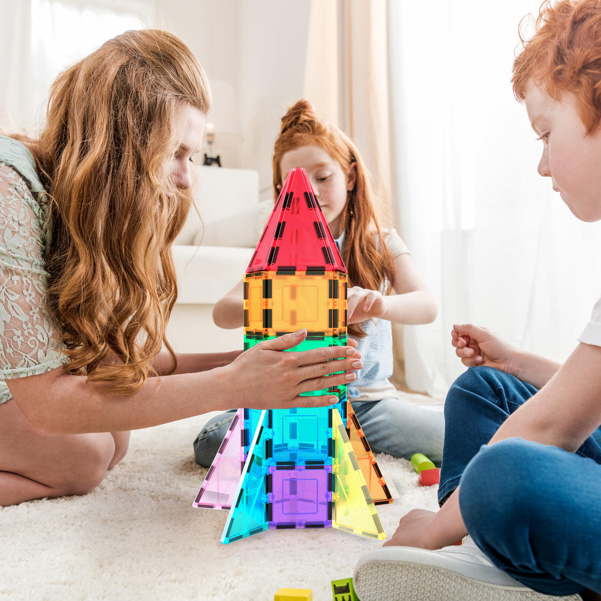PicassoTiles Magnetic Building Block Rocket Booster Theme Set Magnet Construction Toy Educational Kit Engineering STEM Learning Playset Child Brain