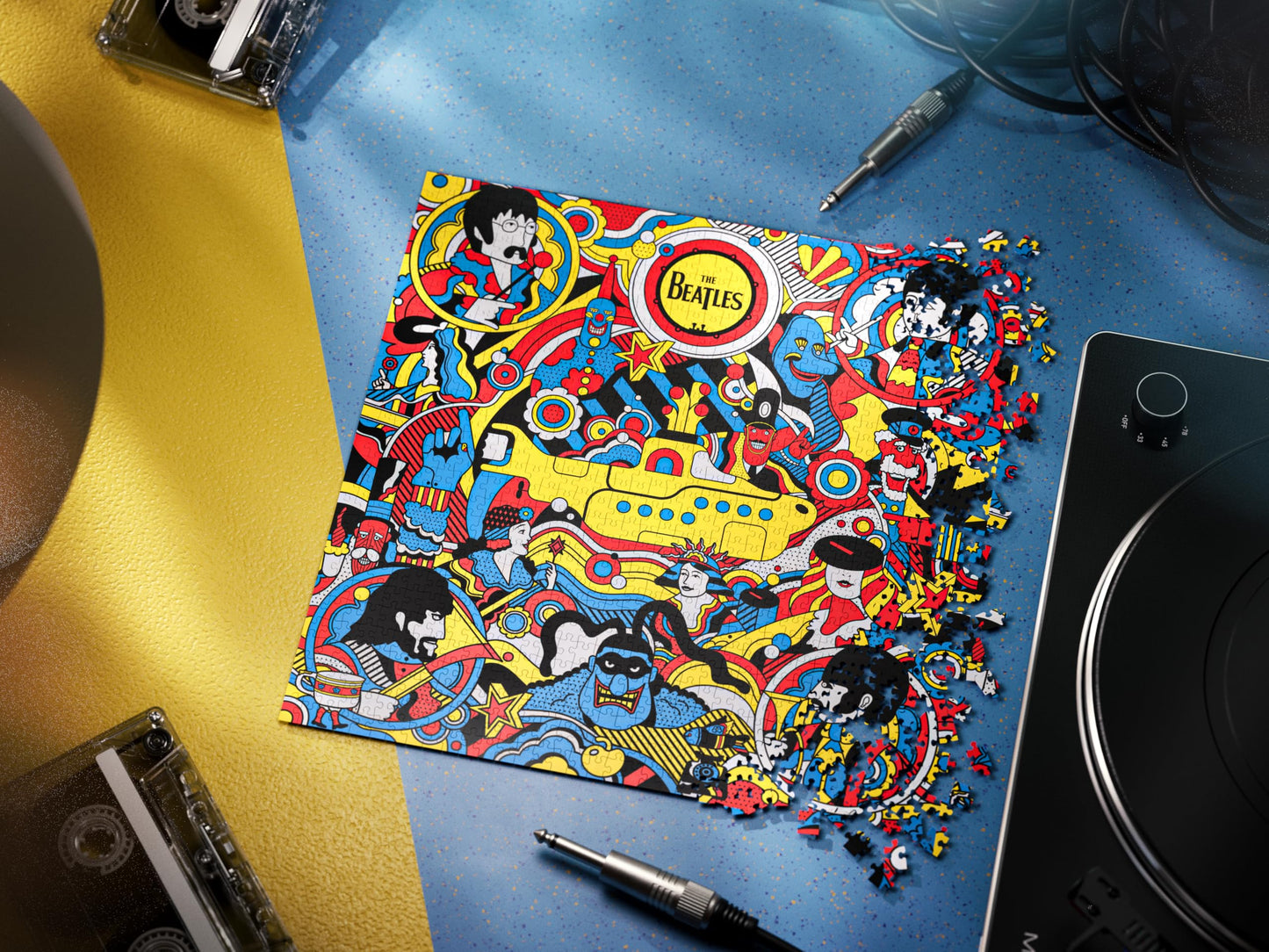 theory11 Beatles Yellow Submarine 1000 Piece Jigsaw Puzzle | Officially Licensed Beatles Merchandise | Premium Collector's Edition | Inspired by 1968