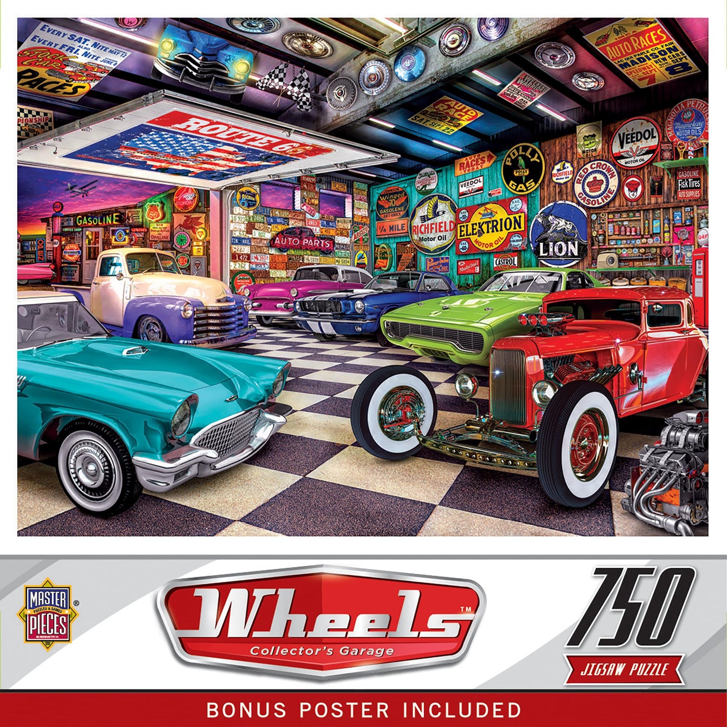 MasterPieces 750 Piece Jigsaw Puzzle for Adults and Family - Collector's Garage - 18"x24"